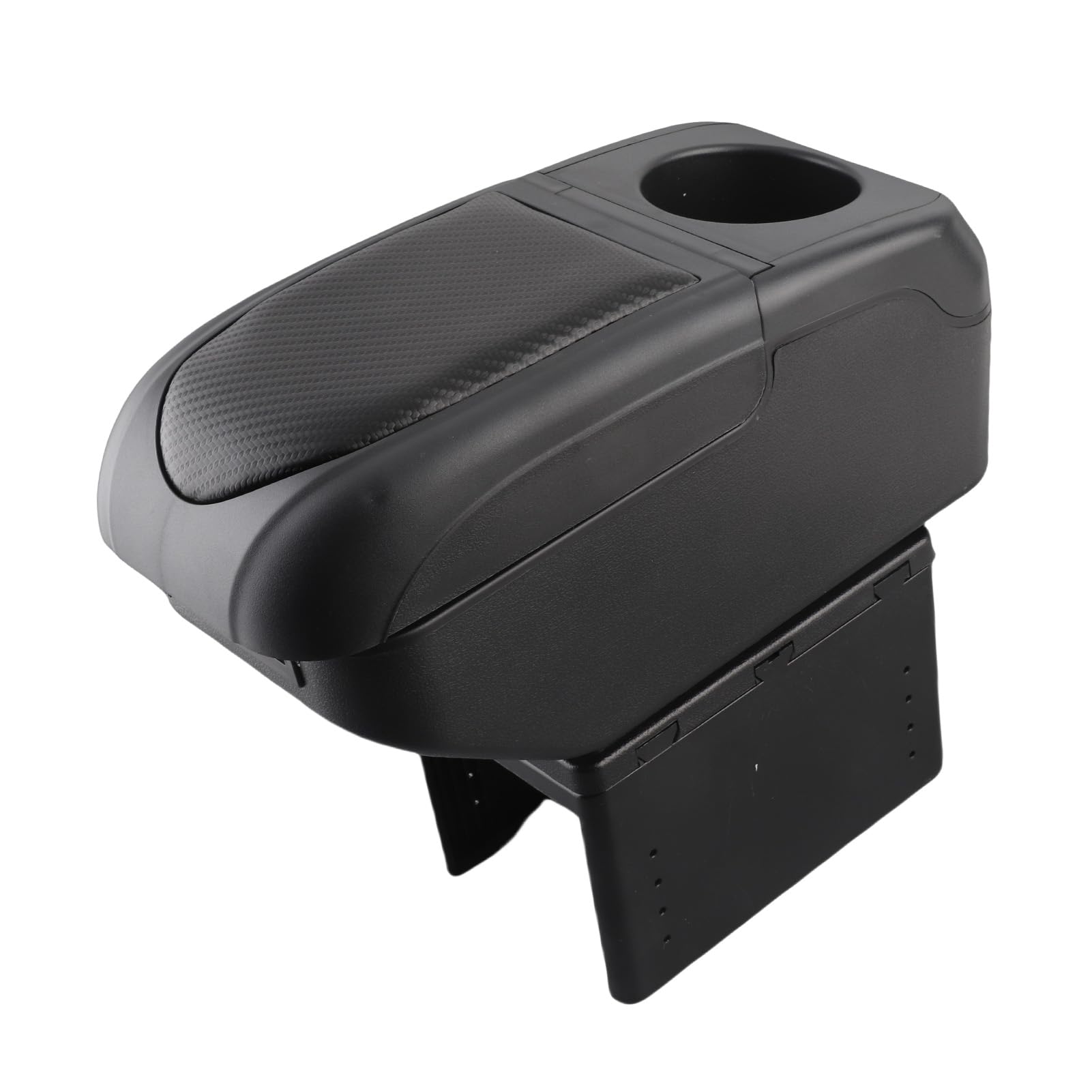 Photo 1 of Universal Car Armrest Box with 6 USB Charging Ports Double Layer Car Organizers and Storage Car Arm Rest Console Organizer for SUV Truck Car (Black)