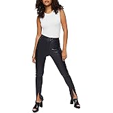 Forever 21 Womens Faux Leather Split-Hem Pants