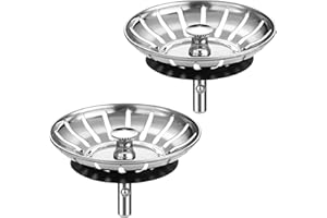 Kitchen Sink Strainer - 2Pack Sink Drain Stopper, 80mm(3.15in) Stainless Steel Kitchen Sink Accessories Plug with Anti-Cloggi