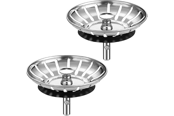 Kitchen Sink Strainer - 2Pack Sink Drain Stopper, 80mm(3.15in) Stainless Steel Kitchen Sink Accessories Plug with Anti-Cloggi