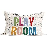 QXBIVNCP Kids Playroom Decor, Classroom Throw Pillow Covers 12x20 Inch, Kids Reading Nook Corner Decor Decorative Pillowcases Cushion Cover for Classroom Playroom Nursery