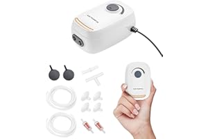 MoonOrange 3W/6W Aquarium Air Pump, Adjustable Aquarium Aerator with 2-Outlet, Super-Powerful & Quiet Oxygen Pump for Fish Tanks up to 100/200 Gallon with Full Accessories.(Upgrade Noise-Reduce)