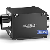 ALORAIR 6 Inch Upgraded Ultra Quiet 300CFM Inline Bathroom Exhaust Fan | High CFM Inline Duct Fan Ventilation Fan for Bathroom, Kitchen, Garage, Laundry Room Easy to Install, Powerful Airflow