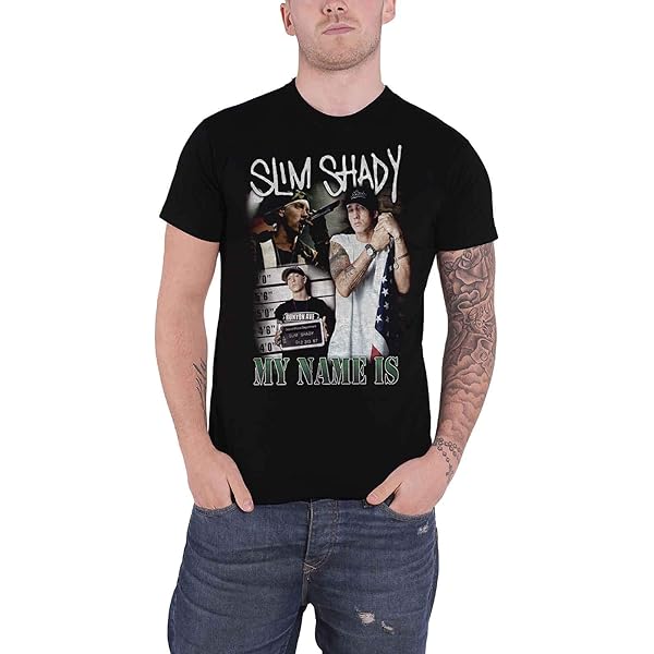 Amazon.com: Eminem Men's The Real Slim Shady Slim Fit T-Shirt XX