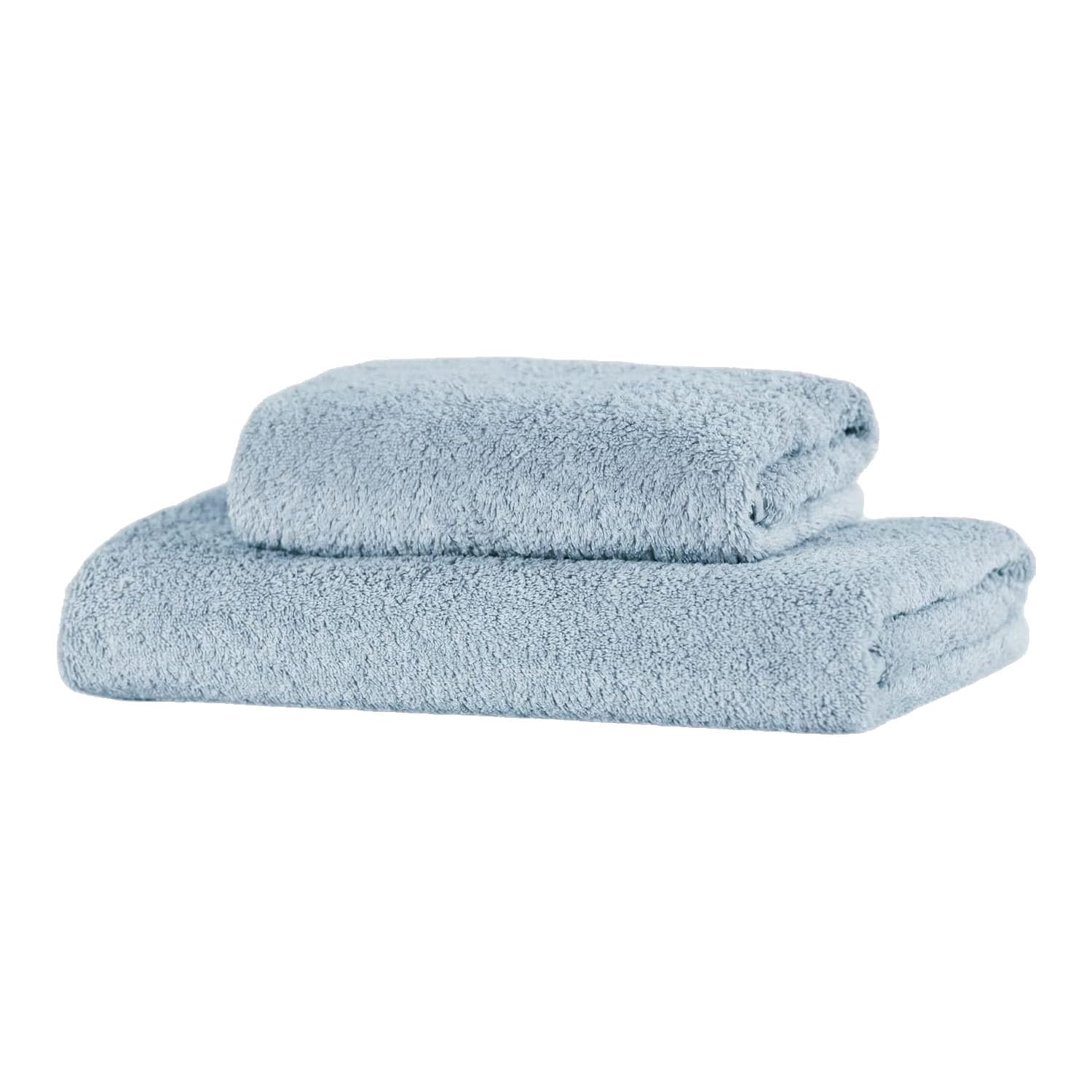 Giovanni Dolcinotti Made in Italy Set of 2 Bath Towels 450 gsm Cotton Terry Towels, 110 x 60 cm + 60 x 40 cm, Soft to the Touch, Made in Italy, Plain Sky