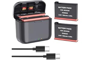 AOVEE 360 X3 Battery(2 Packs) with Fast Battery Charger Hub for Insta360 X3,Quick Battery Charging Storage Station with Misro SD Card,Quick Up 80% Charge in 35 Minutes