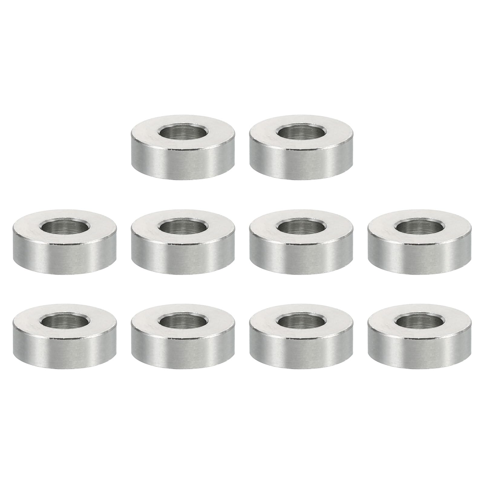 PATIKIL M5 Stainless Steel Spacers, 10 Pcs Metal Spacer Stainless Steel 5.2mm ID x 12mm OD x 4mm L Stainless Steel Spacer Screw Standoff Round for 1/5inch or M5 Screw Bolts