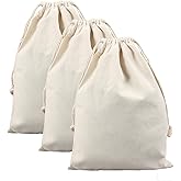 MTGHYARE 3 Pack Large Christmas Bags Drawstring Blank Canvas Christmas Gifts Santa Sack Bag 18"x26.8" DIY Extra Large Reusable Burlap Xmas Gift Heavy Duty Laundry Bags with Drawstring
