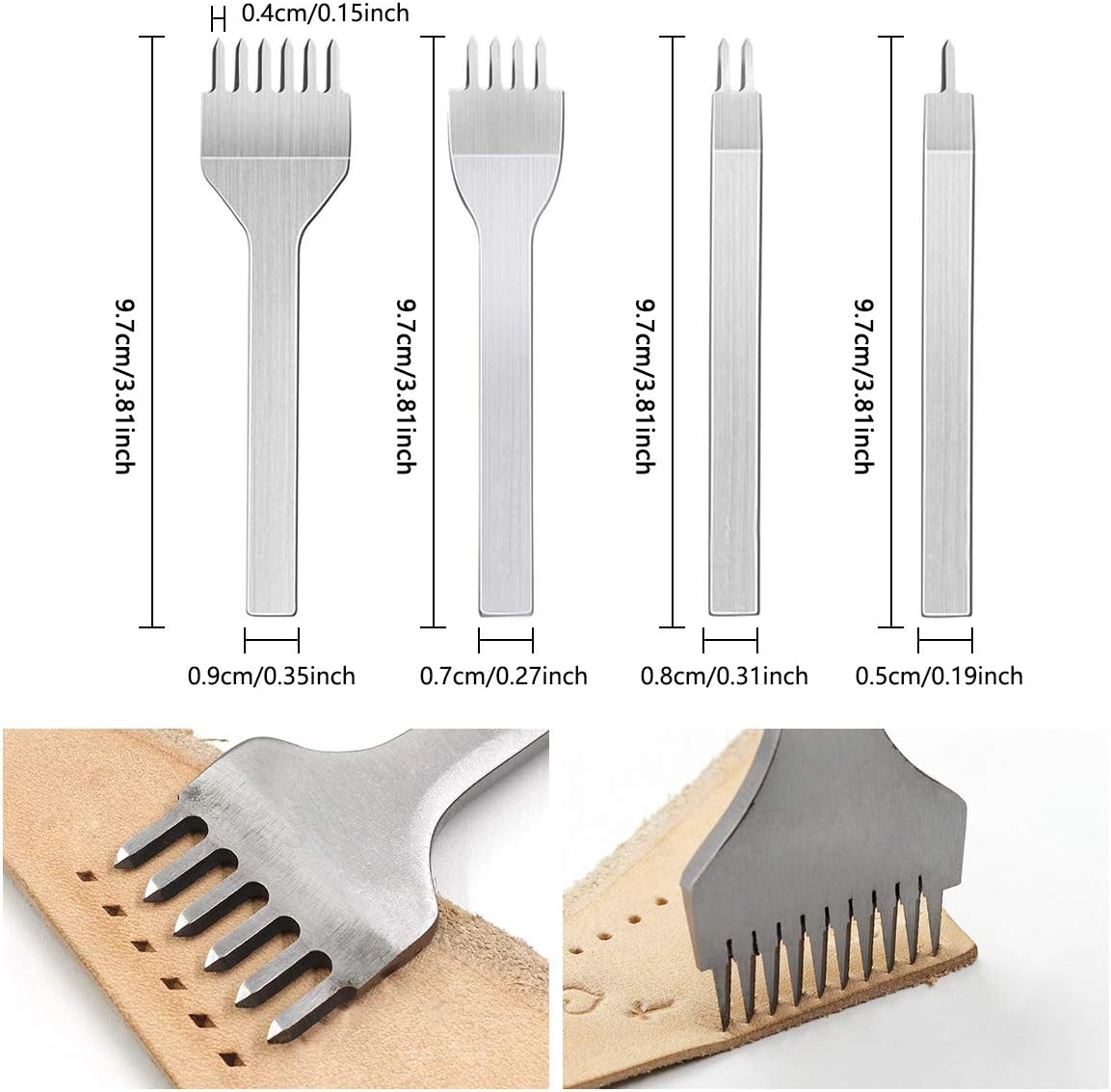 Leather Crafting Tools and Supplies: 26 Pieces Leather Working Tools Set with Groover Awl Waxed Thread Thimble Kit for Stitching Punching Cutting Sewing Leather Craft Making