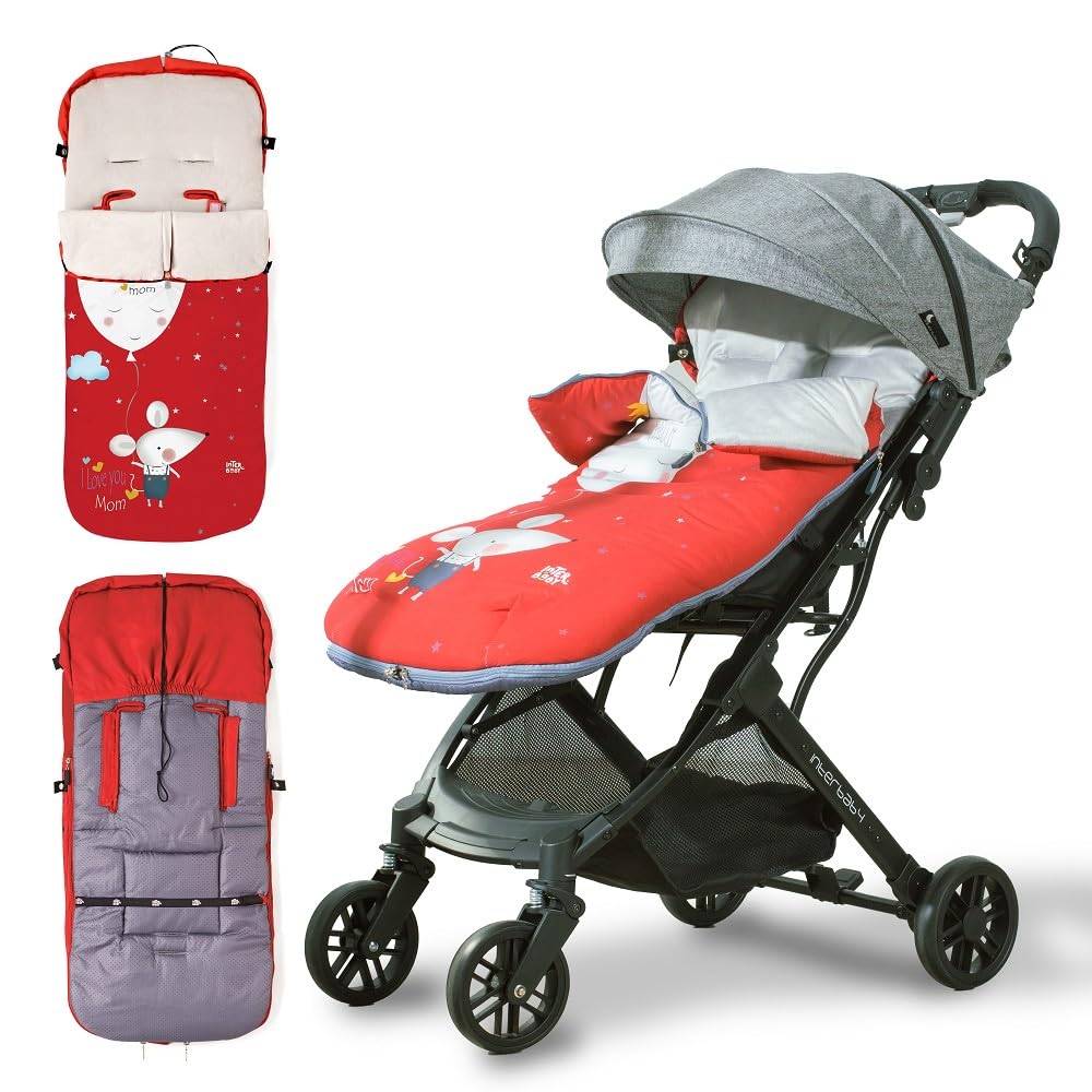 Interbaby 10046-07 Universal Waterproof Footmuff for Pushchairs Red Ratita 0.88 kg