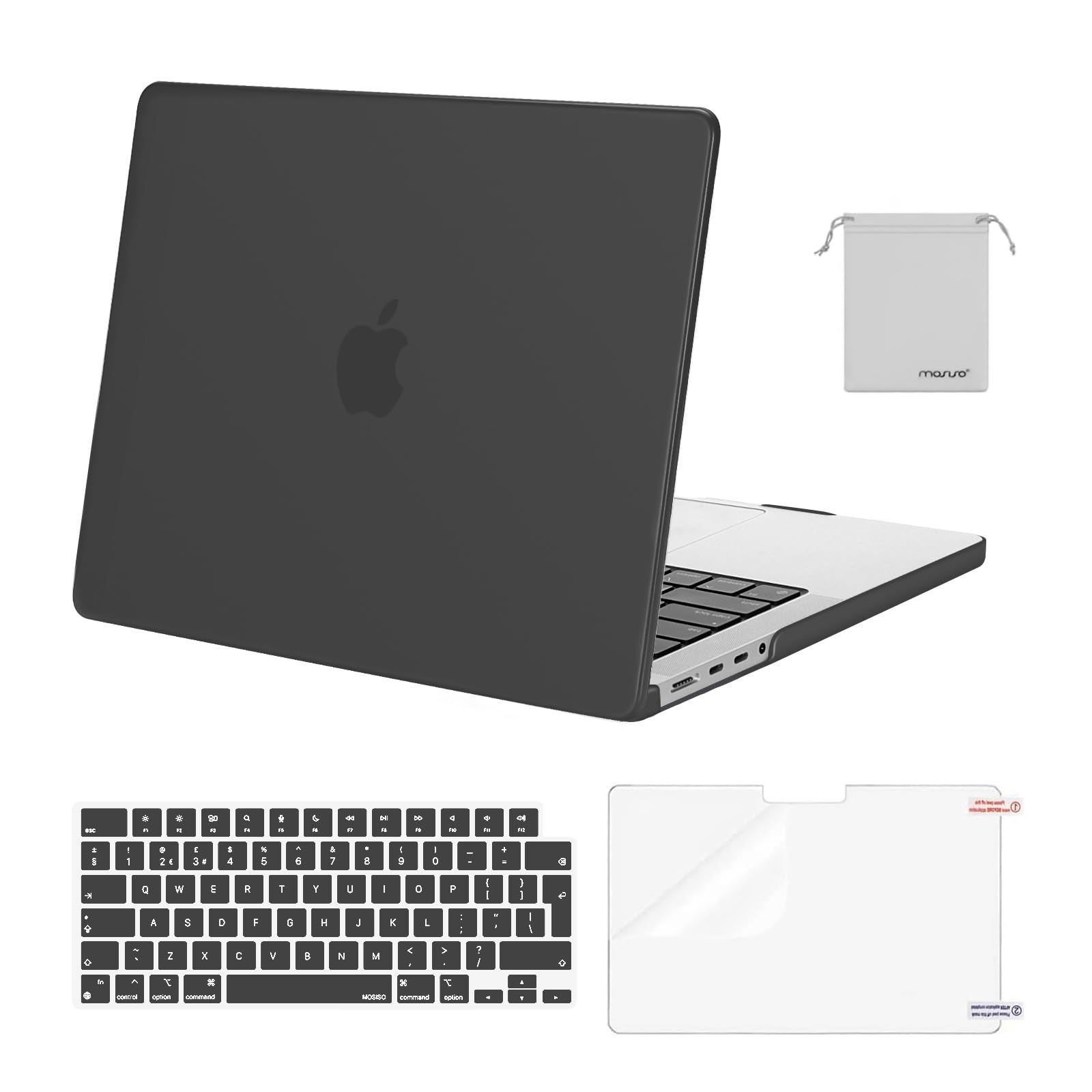 MOSISO Compatible with MacBook Pro 14 inch Case 2026-2021 M5 M4 M3 M2 M1 A3434 A3112 A3185 A3401 A2918 A2992 A2779 A2442, Hard Shell Cover &Keyboard Skin &Screen Protector &Pouch, Space Gray