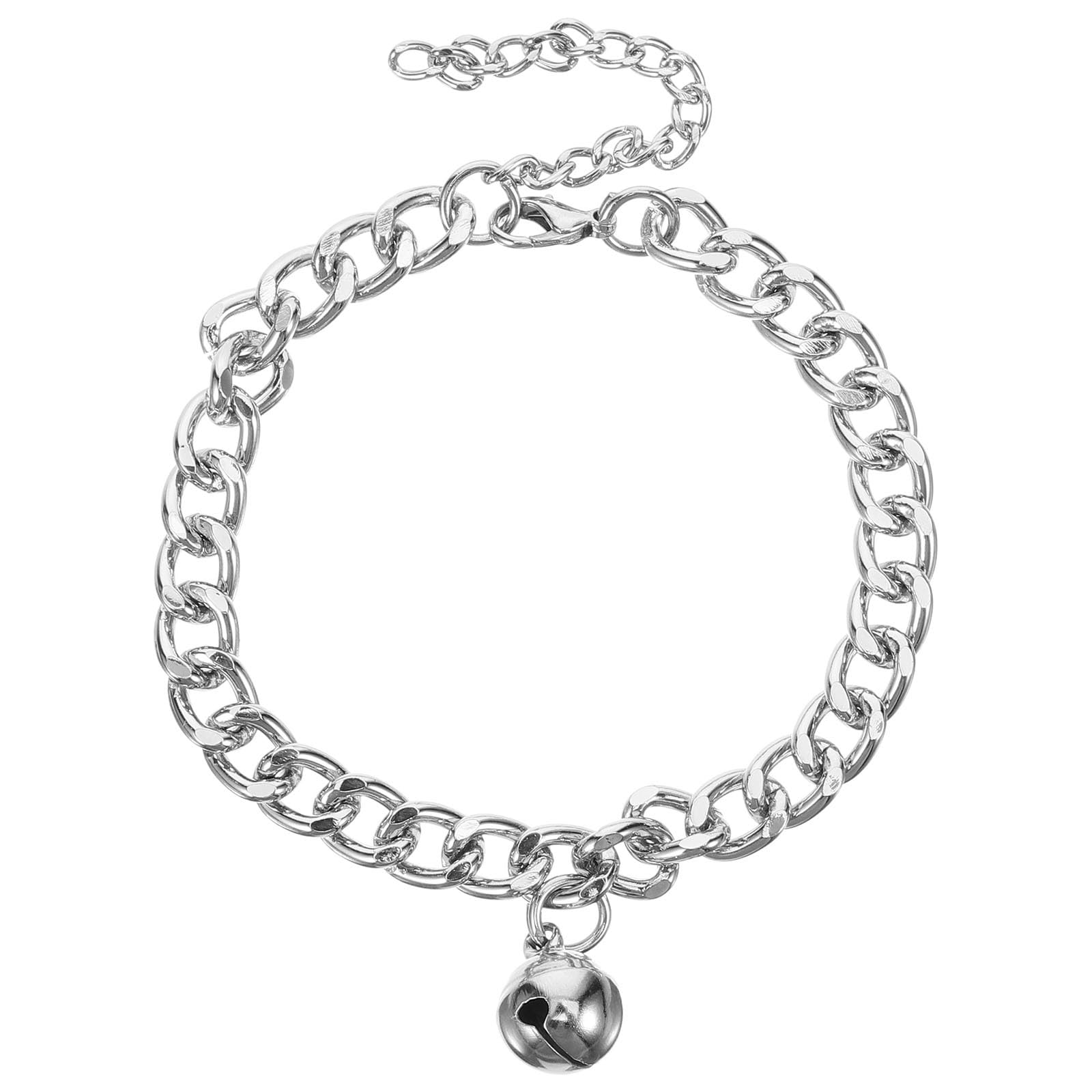WOONEKY Pet Collar Dog Jewelry Accessories Metal Chain Collar Cat Collar with Bell Cat Dog Collar Collars Necklace Collar Chain Collar Safety Buckle Aluminum Alloy Kitten