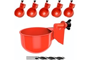 MOONSOUND Chicken Water Feeder, 6 Pack Large Chicken Waterer Cups for Poultry Automatic Chicken Watering System, Water Feeder Kit Suitable for Duck, Chicks, Goose, Bunny and Bird