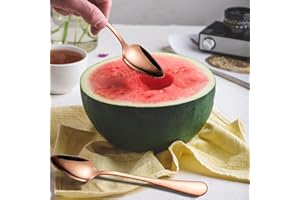 Rose Gold Grapefruit Spoons 2 Pieces Set, 2 Stainless Steel Grapefruit Spoon with Titanium Plating, Grapefruit Utensil Set, S