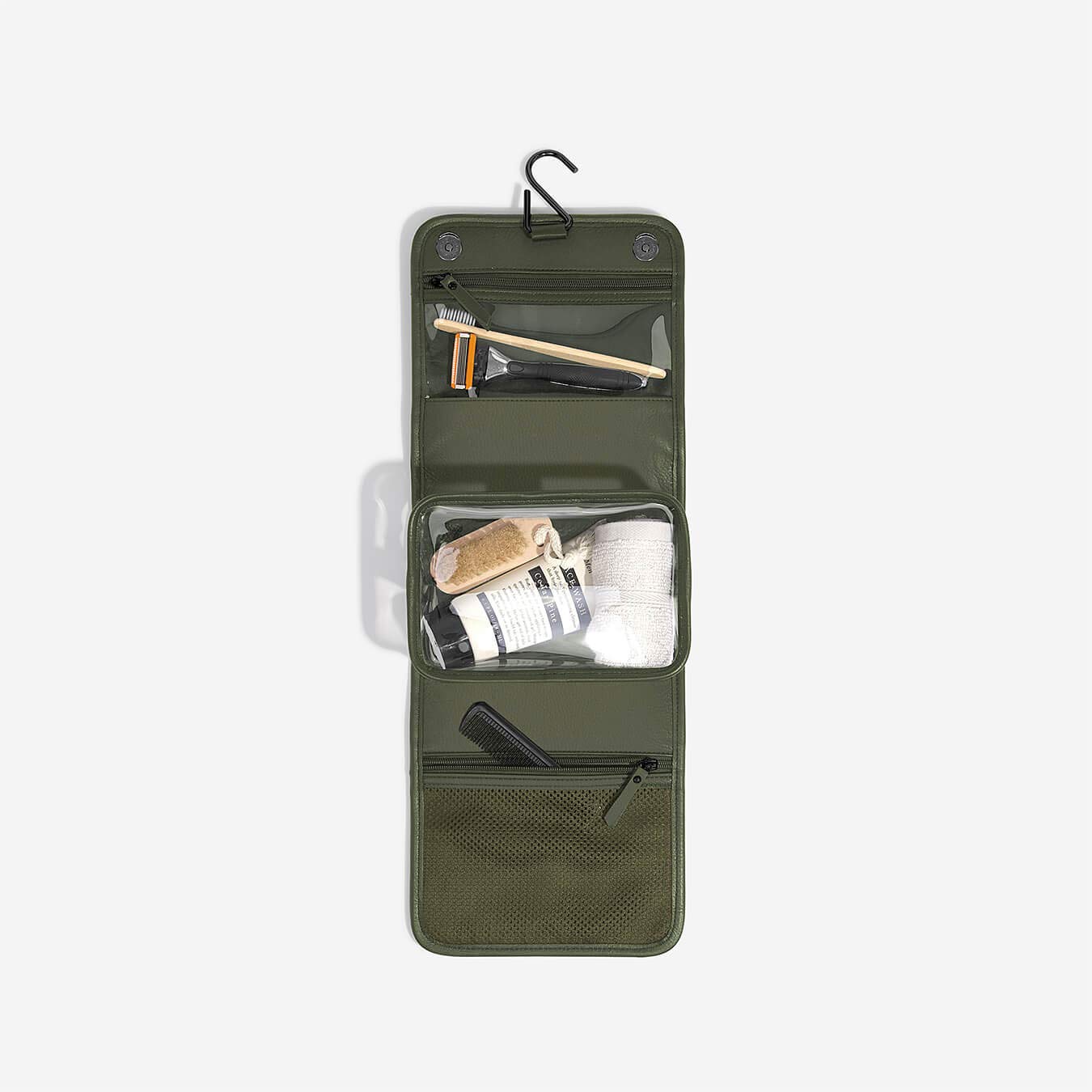 Stackers Olive Green Small Hanging Washbag
