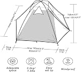 Forceatt 3 Person Camping Tent Double-Layer Roof UV Waterproof Windproof view 2
