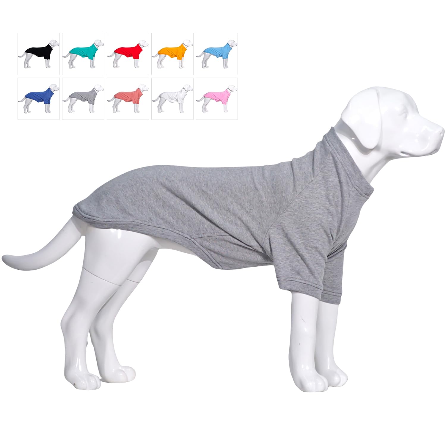 Lovelonglong Dog Pullover Sweatshirt Autumn Winter Cold Weather Dog T-Shirts for Small Medium Large Size Dogs Toy Poodle Clothes Gray M
