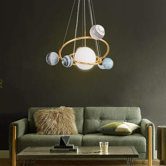 LPZF Kind's Zimmer Planeten G9 Kronleuchter,Kreativität Ring Wohnzimmer
