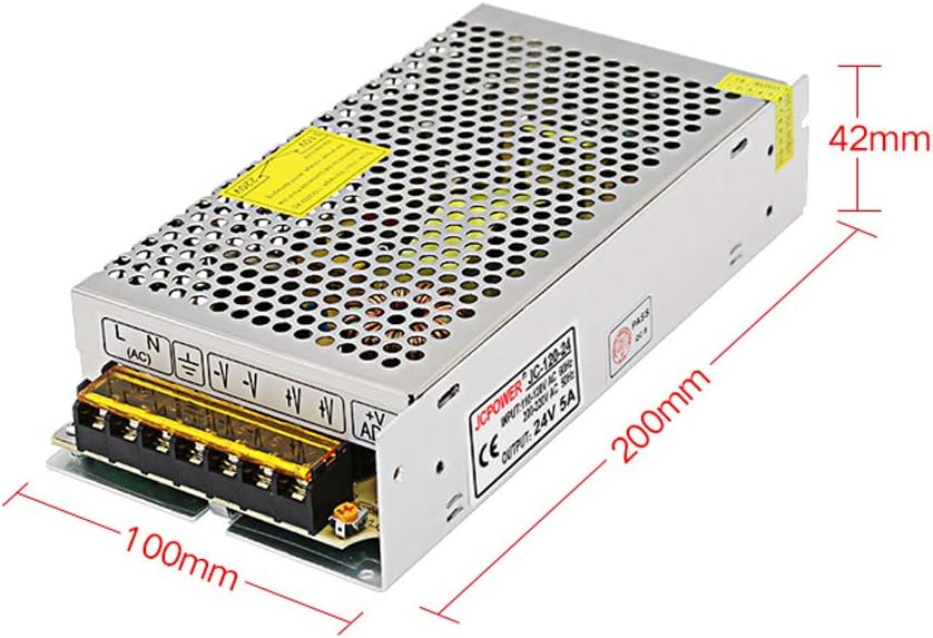 24V 5A Power Supply,AC110/220V to DC24V 120W Universal Regulated Switching Power Converter Transformer for LED Strip Light,Probe Signal Lamp,CCTV,Computer Project - Image 5