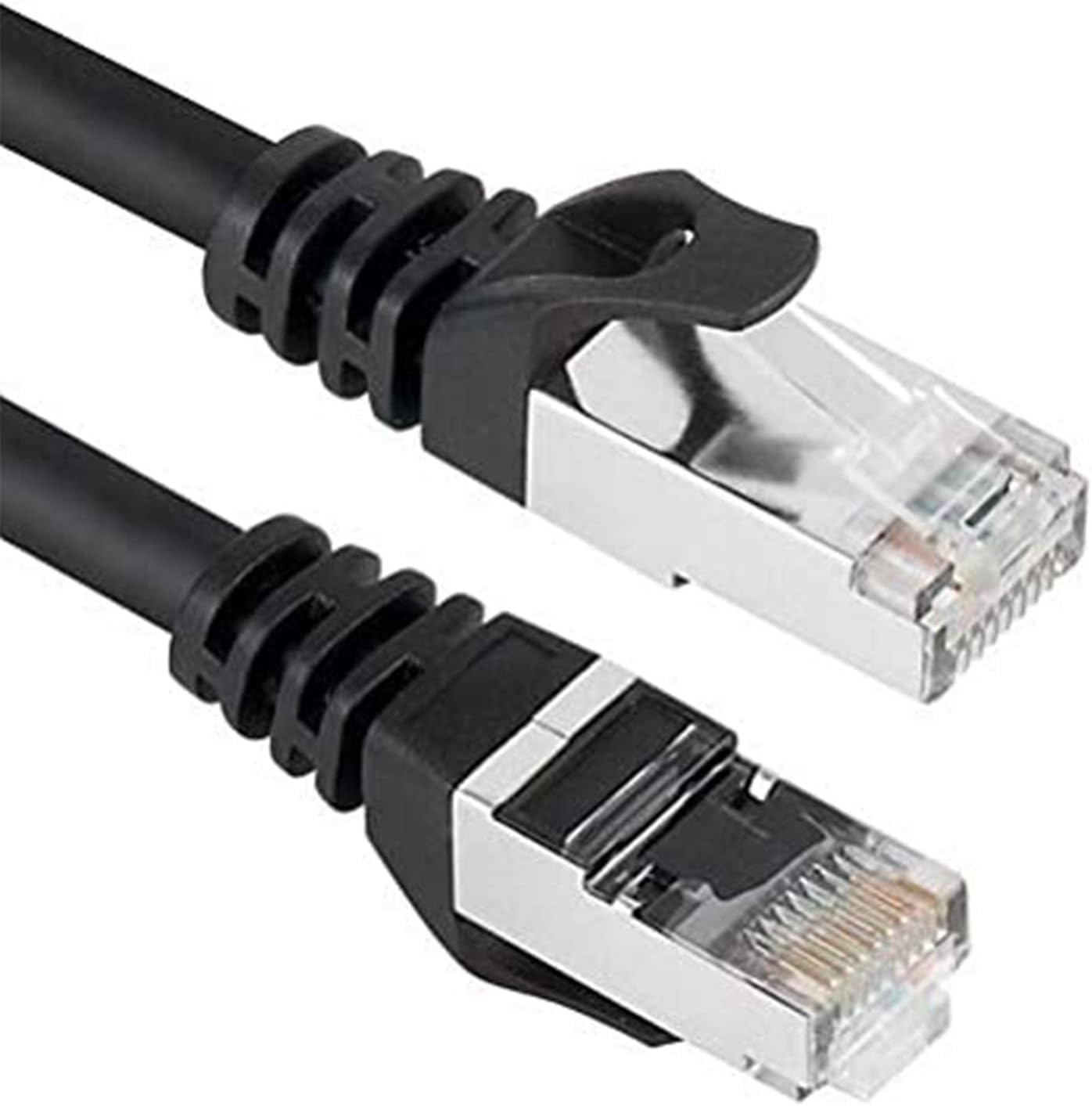 2M Ethernet Cable - Shielded CAT6A Network Lead - Backward CAT6, CAT5 Compatible - Upto 600MHz bandwidth - Moulded Snaggles RJ45 Connectors – For Hubs, Routers, Console and more - 2M/6.6ft