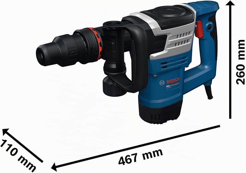 Bosch PRO Martello demolitore a filo GSH5MX (incl. scalpello appuntito SDS MAX da 280 mm, impugnatura dritta ausiliaria, valigetta)