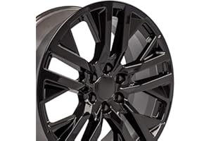 OE WHEELS LLC OE Wheels CV38 22 Inch Rim Fits Sierra 1500 Style 6x139.7 22x9 Gloss Black - Hollander 5903 (1)