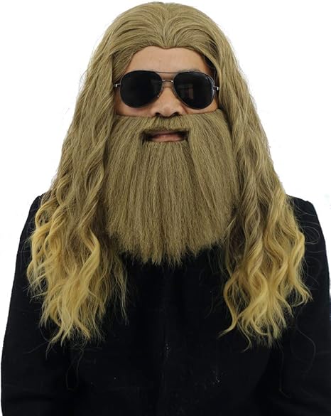 Amazon Com Yuehong Long Blonde Wig Thor Endgame Wig Men Halloween