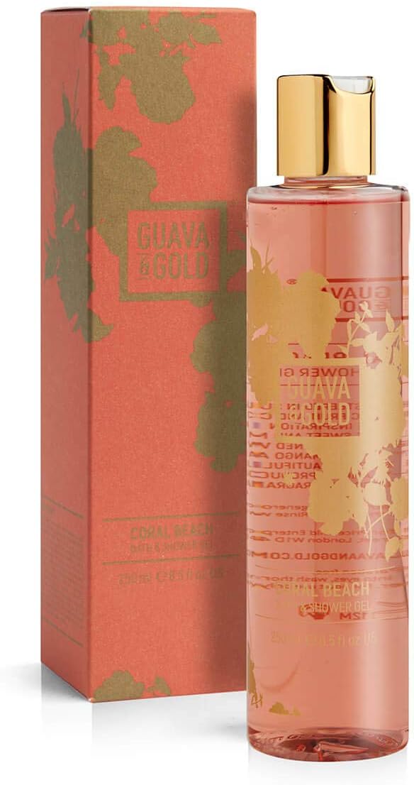 Guava & Gold Coral Beach Bath & Shower Gel For Soft, Nourished Skin Luxurious Fine Fragrance
