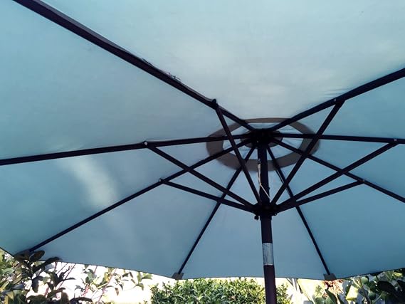 Amazon Com Bellrino Decor Spa Blue Market Aluminum Patio Umbrella 9 Ft With Tilt And Crank 8 Ribs Garden Outdoor