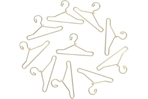 50Pcs Mini Clothes Hangers Metal Doll Clothes Dress Outfit Holders Wire Rack Stand for Miniature Dollhouse Gown Closets Toys 