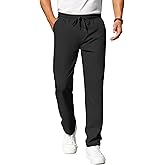 COOFANDY Mens Casual Pants Elastic Waist Chino Pants Lightweight Drawstring Pants with Pockets