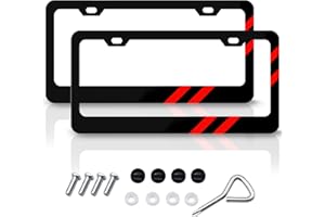 GZSH 2 PCS Matte License Plate Frames Aluminum Alloy License Plate Cover Holder fits for All Dodge Universal License Plate Covers Accessories for Front and Rear Car Tags