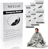 MIXIAO Emergency Foil Thermal Blanket 6 Pack Survival Outdoor Hiking First Aid view 1