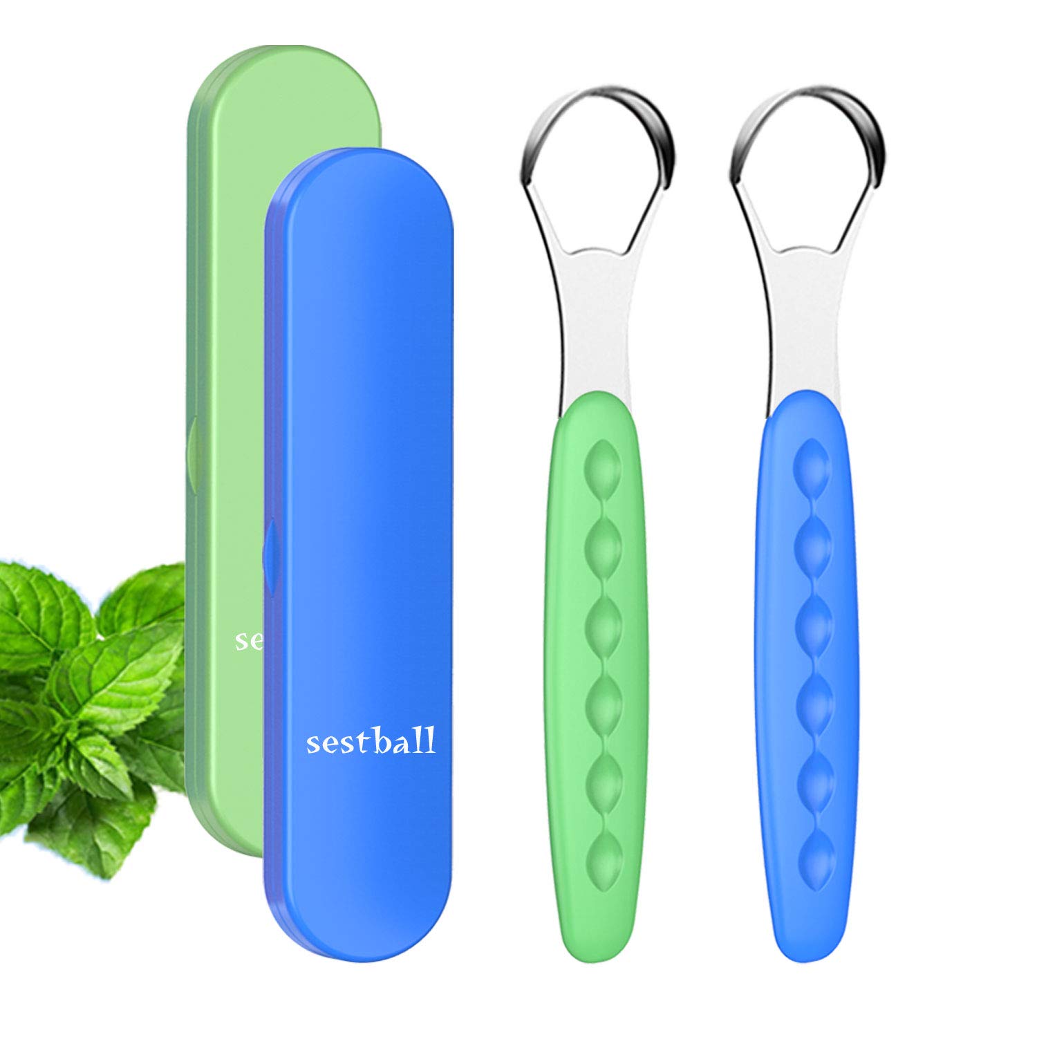 2020 New Version Tongue Scraper Cleaner for Adults & Kids, Medical Grade Metal Tongue Brushes Set for Fresh Breath Dental Eliminate Bad Breath in Seconds (2 pcs) : Beauty
