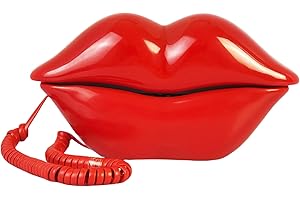 TelPal Red Mouth Telephone Wired Novelty Sexy Lip Phone Gift Cartoon Shaped Real Corded Landline Home Office Phones Furniture Decor