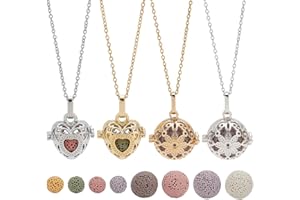 CRAFTYMELODY Aromatherapy Essential Oil Diffuser DIY Necklaces Making Kit 4Pcs Necklace Brass Diffuser Locket Pendants with 1
