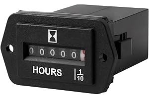 RileyFine DC 6-80V Mechanical Timer Waterproof Hour Meter for Small Engines Auto Boat Motorcross Generator Lawn Mower Tractor