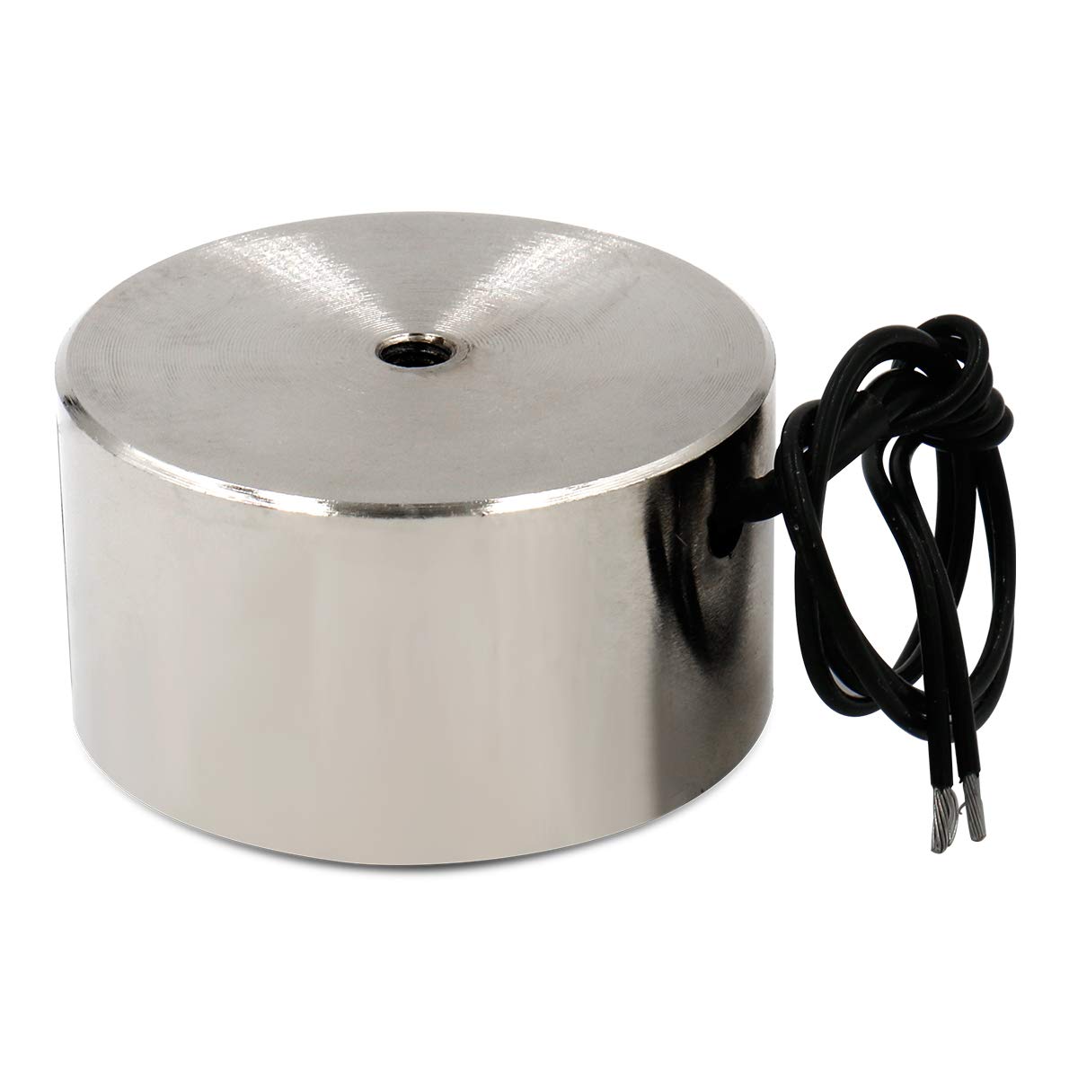 Heschen Electromagnet Magnet Solenoid P50/27, OD: 50mm, DC 24V, 50Kg/110 lb, silver - Image 3