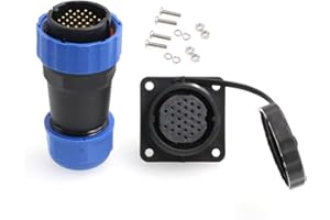 HANGTON CONNECT HangTon HE29 26 Pin Power Plastic Connector Outdoor Waterproof IP68 Circular Male Female Wire Plug Panel Socket with 4-Screw (26 pin 5A 250V)