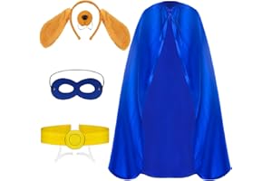 5PCS DogMan Hero Costume kit Include Eyepatch Headband dog Nose Cloak Belt Dog Police Costume Halloween Dress Up Party