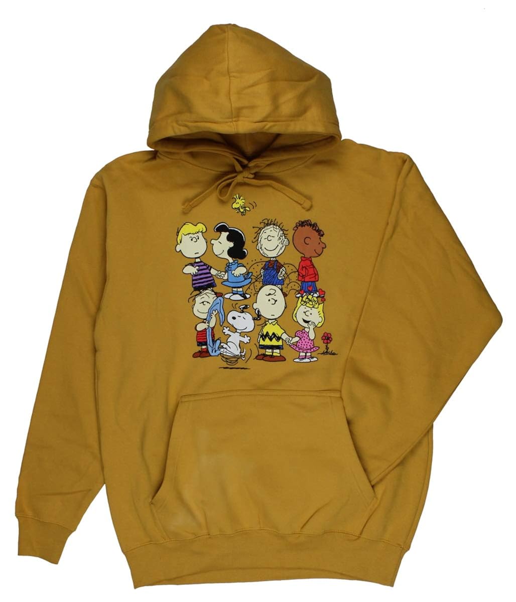 Buy Peanuts Men's All Characters Graphic Hoodie (XL) Mustard at Amazon.in