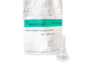 HALSTED HEALTH Silicone Male External Catheter, Self-Adhesive, Kink Resistant, Catheter, Urinary Incontinence (32mm)