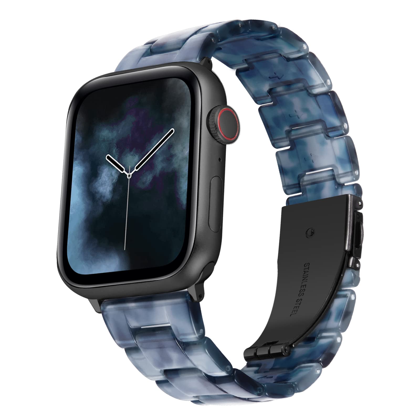 BINLUN Compatible with Apple Watch Bands 38mm 40mm 41mm 42mm for Women Men Lightweight Resin Watch Straps Bracelet Compatible with iWatch Series 11/10/9/8/7/6/5/4/3/2/1/SE3 2 1/Ultra 3 2 1, Dark Blue