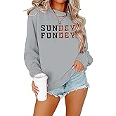 VILOVE Game Day Sweatshirt Women Sundey Fundey Sweatshirt Football Season Hoodie Sunday Shirt Crew Neck Pullover