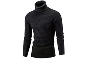 Fanient Men's Ugly Christmas Turtleneck Sweater Slim Fit Thermal Pullover Knitted Ribbed Casual Sweater