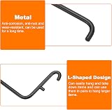 sourcing map 4pcs L Style Pegboard Hooks 3.75" Black Metal Garage Tool Storage view 4