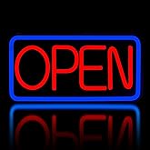 UrsaMajor Open Signs for business, 16.6" x 8.74" Ultra Bright LED Open Sign, 5 Adjustable Brightness Levels, Get Your Business Seen Day or Night, Light for Bar Coffee Salon Store Window (Blue/Red)