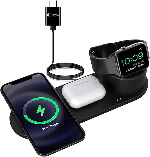 Amazon Com Aresh 3 In 1 Wireless Charging Station Compatible With Apple Products Iphone 12 12 Mini 11 Pro Max X Xs Xr 8 Multiple Devices Watch Se 6 5 4 3 2 Airpod 2 Airpods Pro Charger Stand Pad Docking Stations Electronics