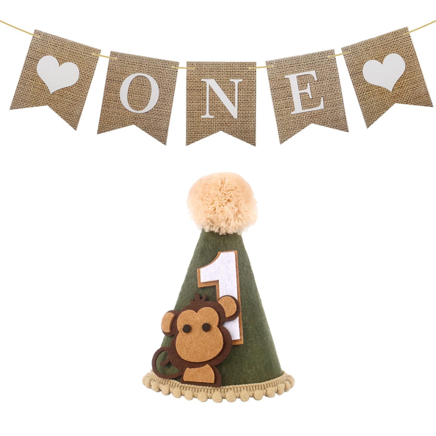 Wznnlt 1st Birthday Hat Decorations for Baby Boys Wild One Birthday Decorations 1 Year Old Hat01