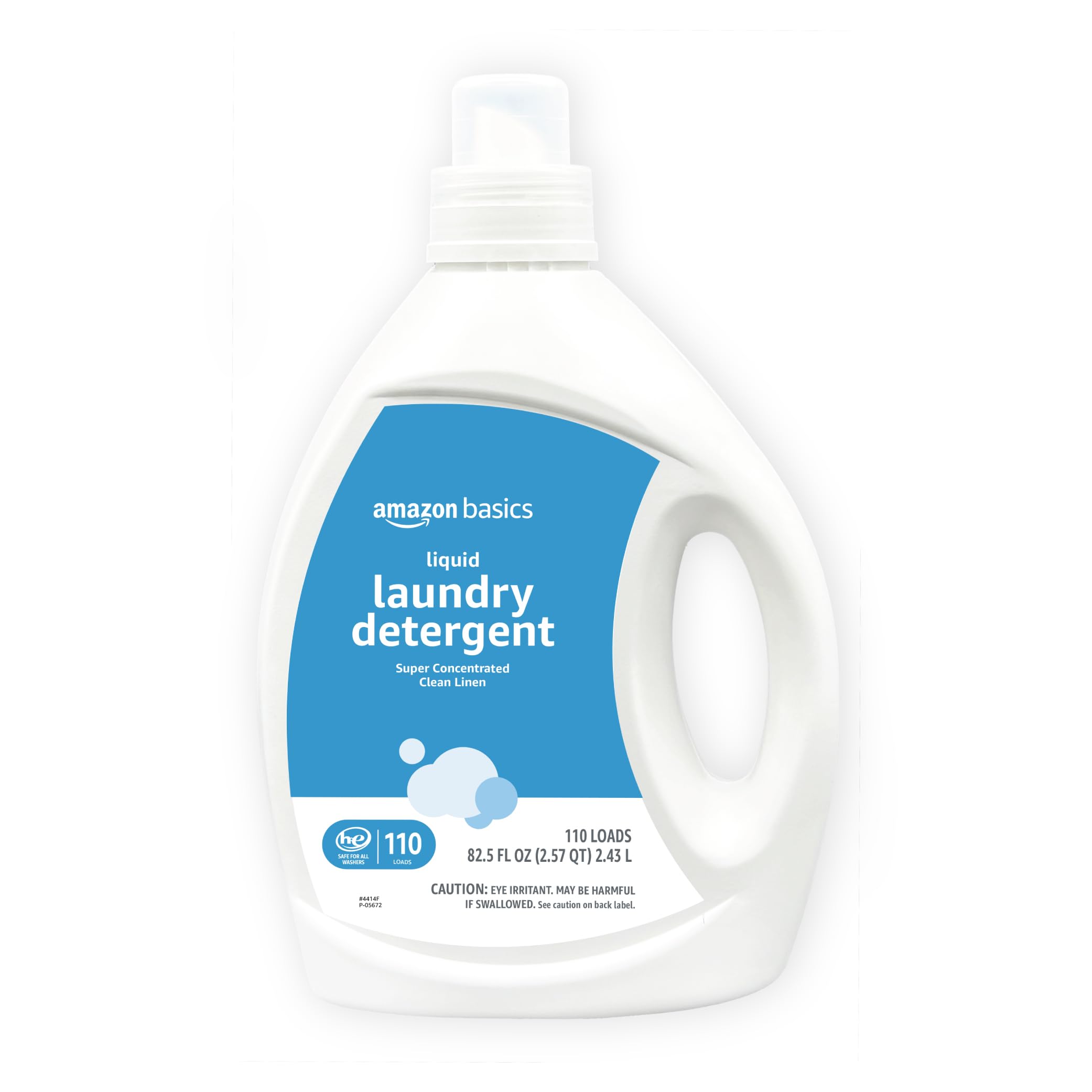 Amazon Basics Laundry Detergent Liquid, Concentrated, Clean Linen, 110 Loads, 82.5 Fl Oz, Pack of 2 (Previously Solimo)